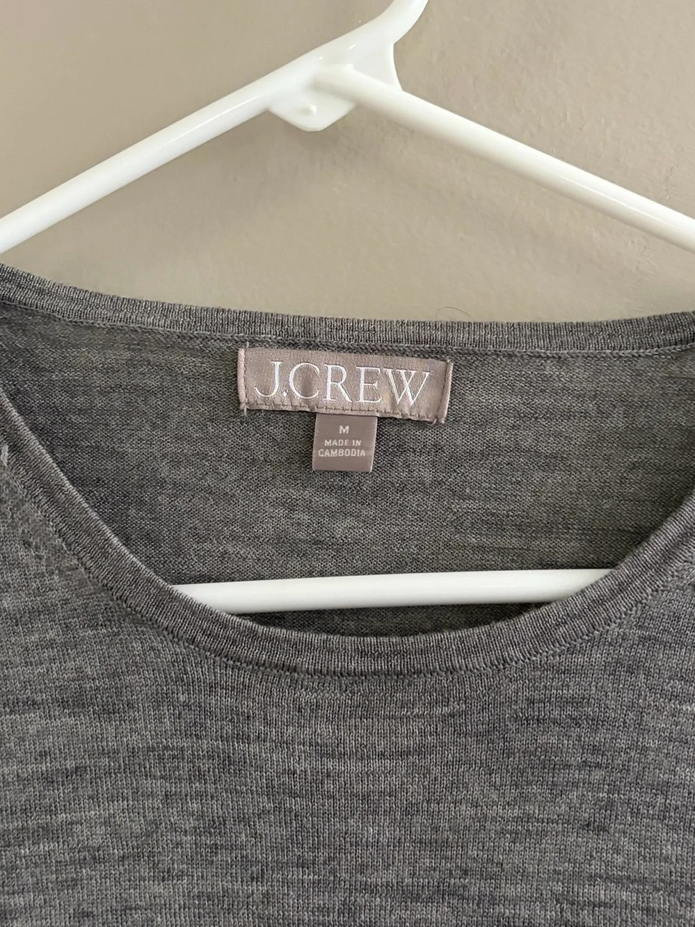 J. Crew 100% Merino Wool Grey Sweater Woman's Medium